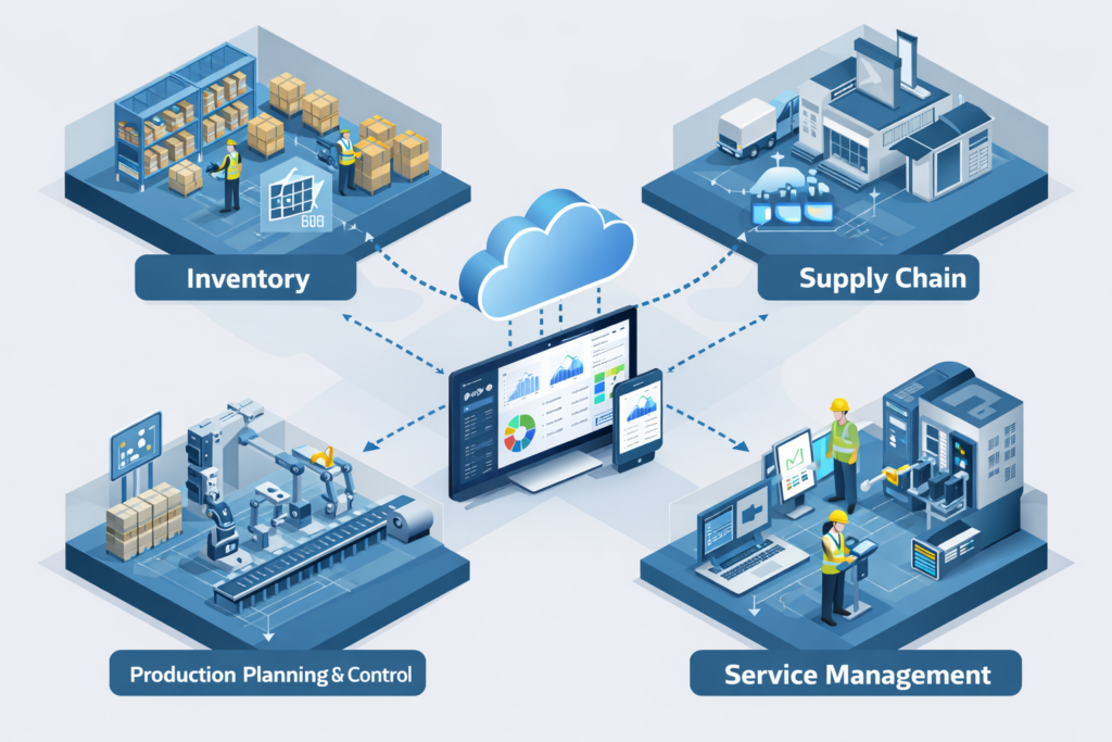 Connected modules in smart manufacturing system