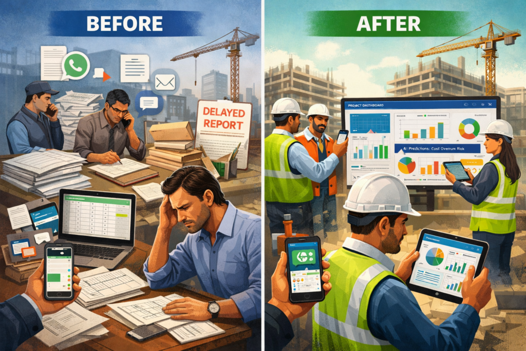 Case Study: Construction Industry Digital Transformation 2 Construction management: before and after digital transformation